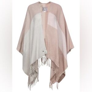 Soia & Kyo color block fringe poncho